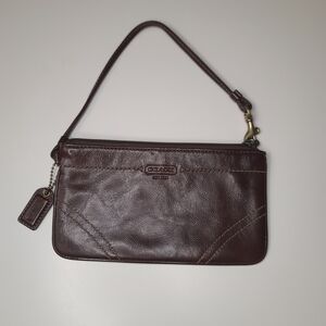 Coach Brown Leather Wristlet